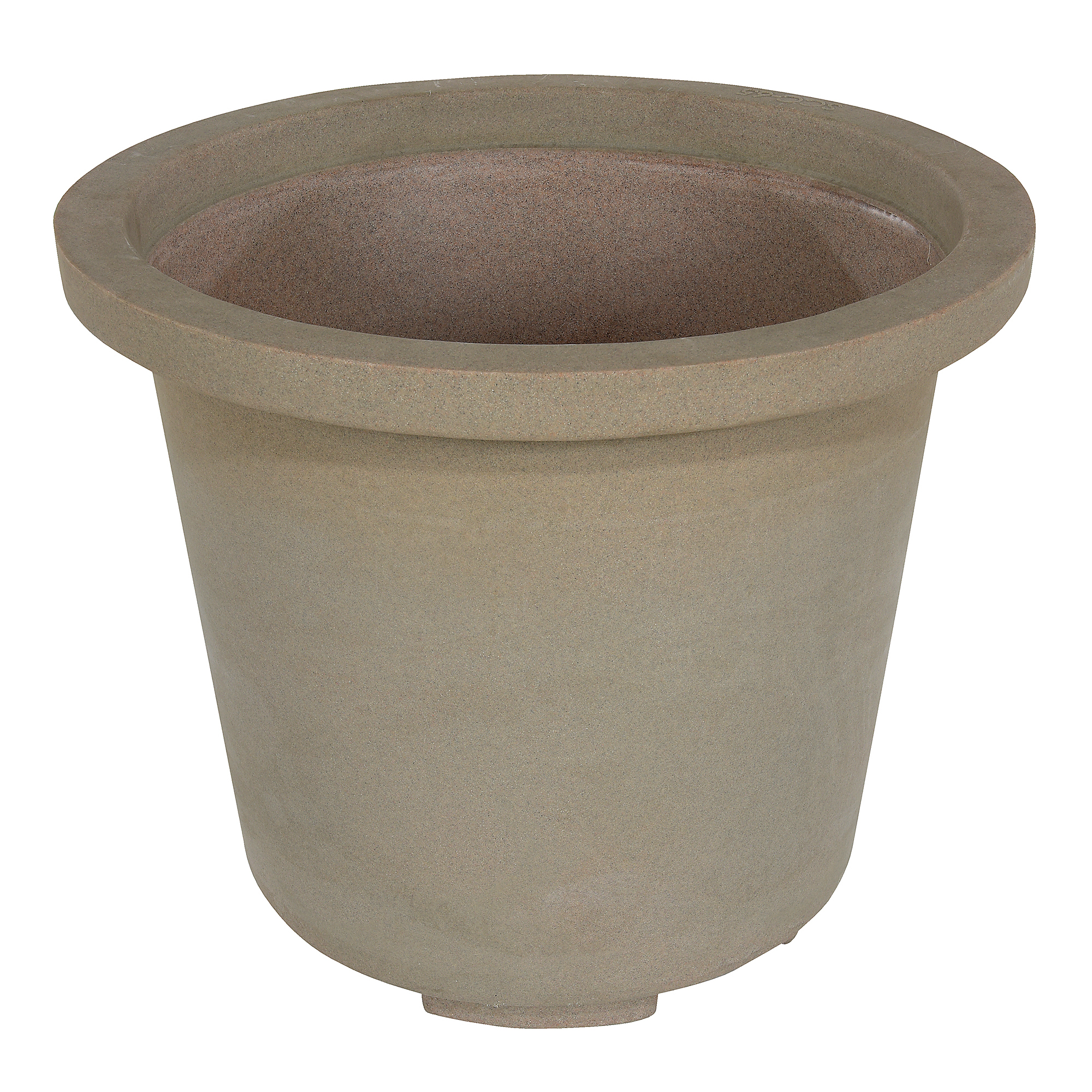 Vestil Plastic Industrial Planter - 65 Gal., Granite Khaki, Drip Tray Included, Model# OG-IP-65-GKT